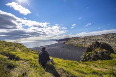 Young Man at Stunning Snaefellsnes Peninsula Beaches – Free Stock Photo Download