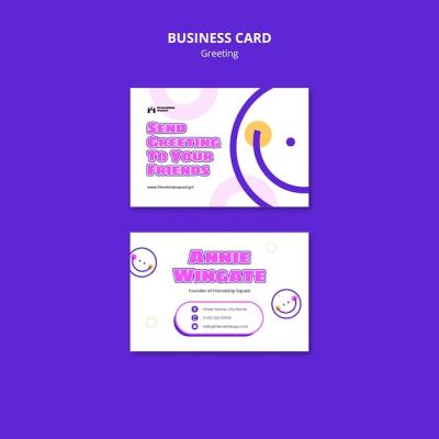 Flat Design Business Card for Friendship – Free Download