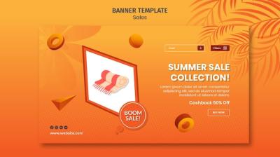 Summer Discount Sale Banner Template – Free Download, Download Free Stock Photo