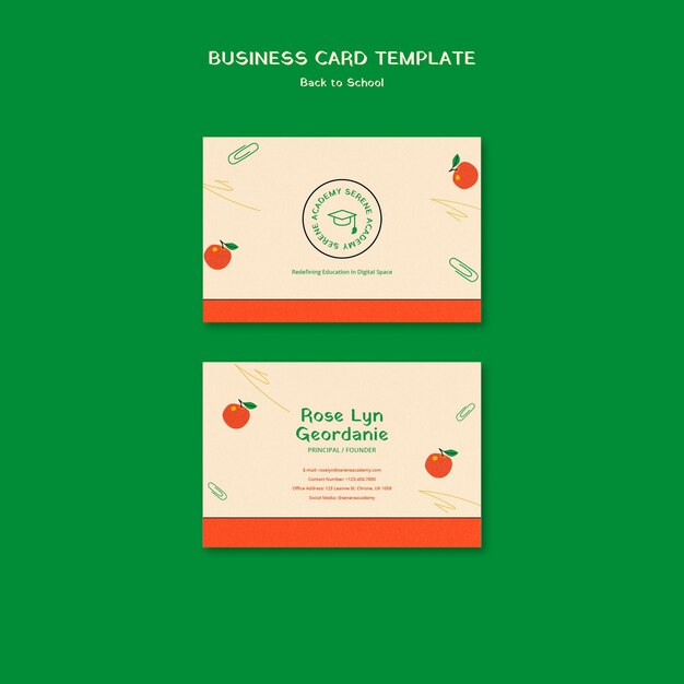 Back to School Business Card – Free to Download