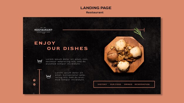 Restaurant Promo Landing Page Template – Free Download