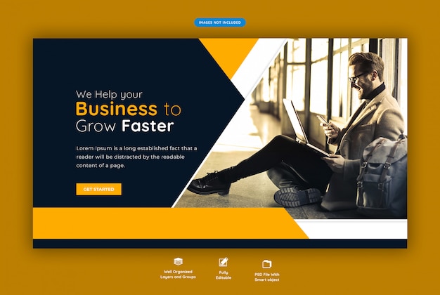 Corporate Business Horizontal Web Banner – Free Download