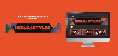 YouTube Banner Template in Maximalism Style – Free Download