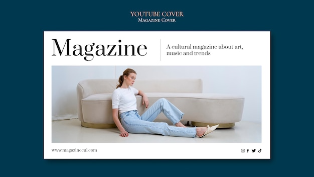 Magazine Business YouTube Cover Template – Free Download