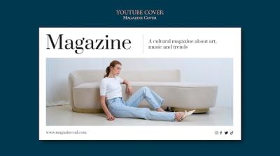 Magazine Business YouTube Cover Template – Free Download