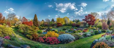 Panoramic View of an Alpine Botanical Garden – Free Download