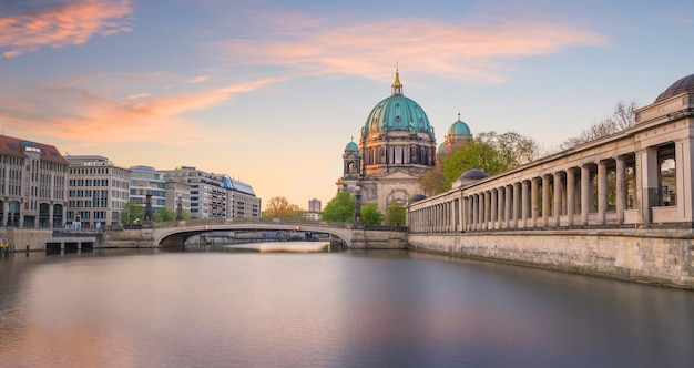 Stunning Berlin Skyline at Twilight with Berlin Cathedral and Spree River – Free Download