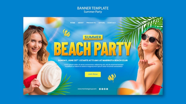 Party Celebration Landing Page Template – Free Download | PSD Templates