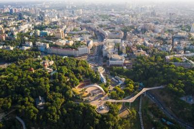 Aerial Drone View of New Pedestrian Bridge – Free Download