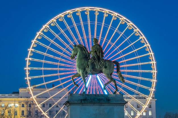 Place Bellecour: King Louis XIV Statue and Wheel – Free Stock Photo Download