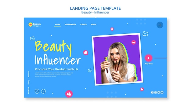 Beauty Influencer Landing Page Template â Free to Download