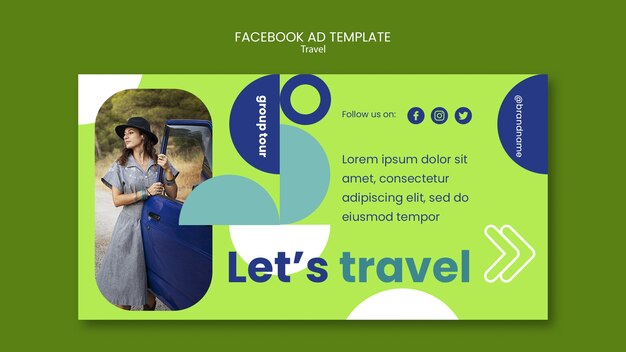 Flat Design Travel Adventure Facebook Template – Free to Download