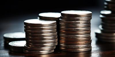 Closeup of Stacked Silver Coins Showcasing Detailed Edges and Textures – Free to Download