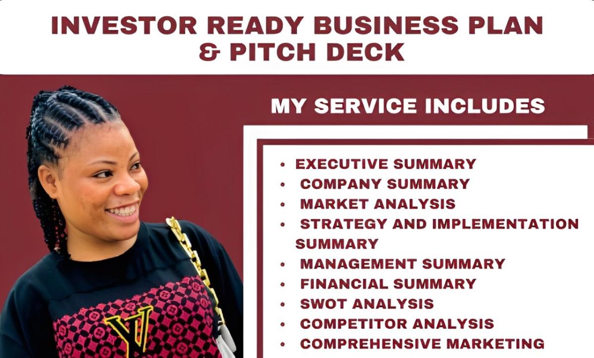 I Will Create Investor-Ready Business Plans, Pitch Decks, Financial Plans, and Market Research