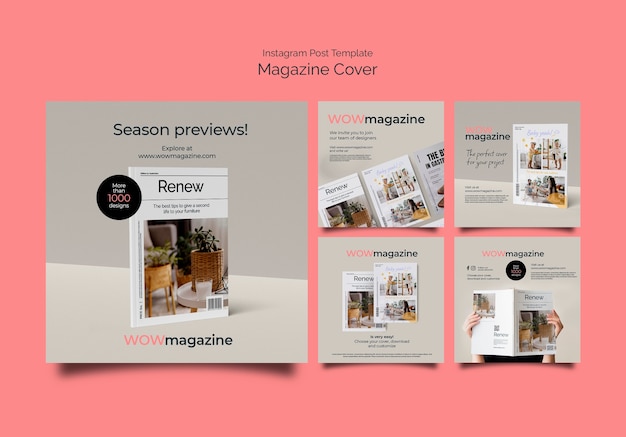 Magazine Business Instagram Posts Collection – Free Download