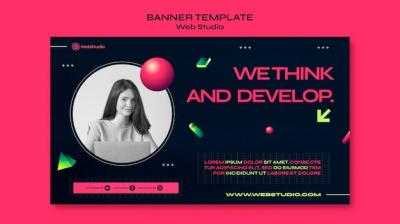 Web Studio Banner Template – Free to Download