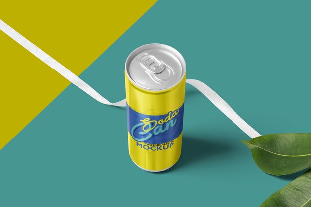 PSD Soda Can Mockup for Beverage Product Packaging – Free Download