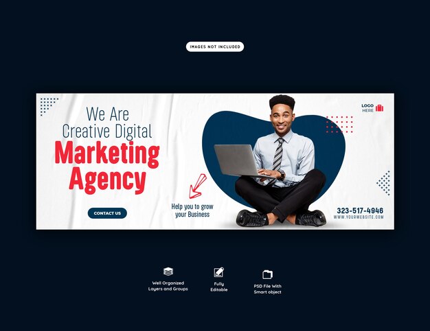 Digital Marketing Agency and Corporate Facebook Cover Template – Free Download