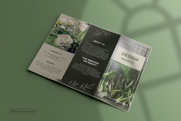 Back Trifold Brochure Mockup – Free Download