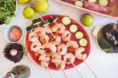 Shrimp Kebabs with Vegetables and Fruits – Free to Download