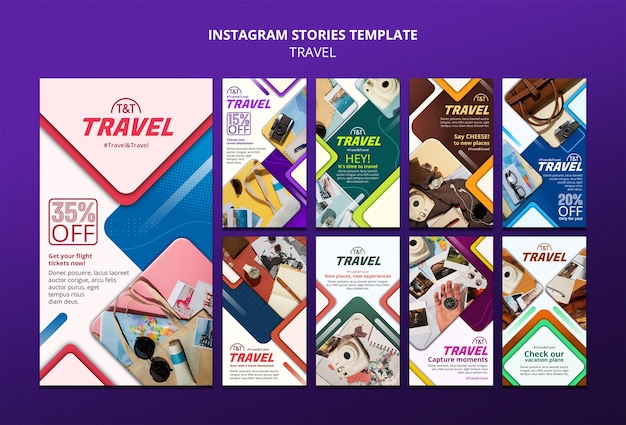 Realistic Traveling Instagram Stories Template for Free Download