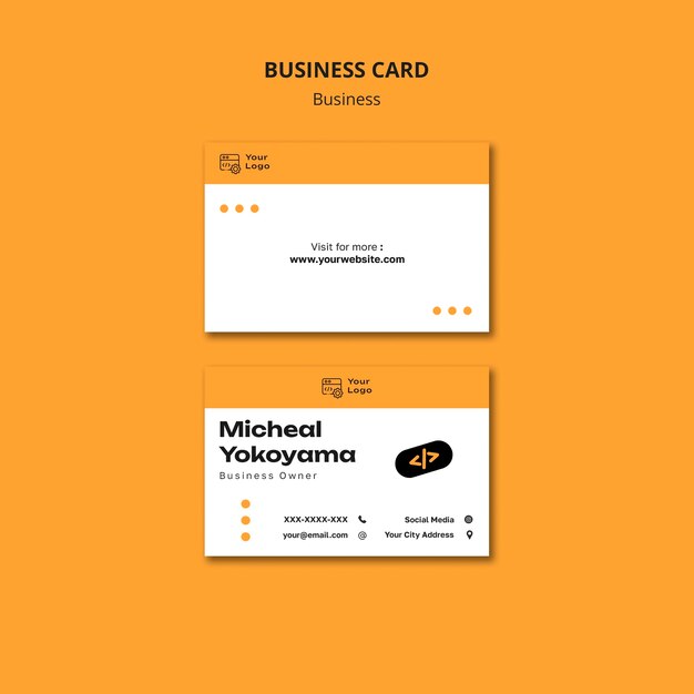 Flat Design Business Strategy Business Card – Download Free Stock Photo