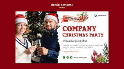 Company Christmas Party Banner Template – Free Download