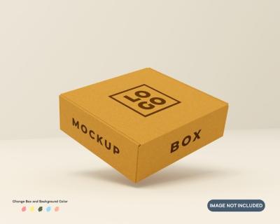 3D Render Cardboard Box Packaging Mockup – Free Download