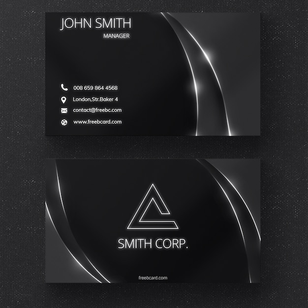 Glossy Black Business Card Design – Free Download