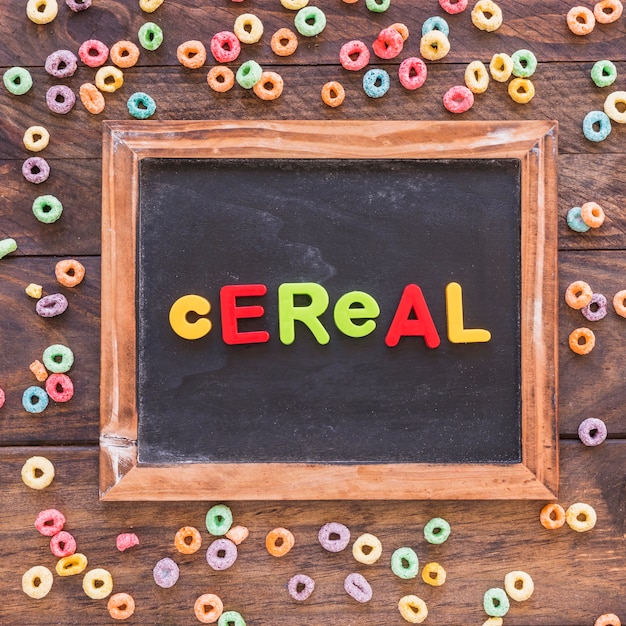 Cereal Inscription on Chalkboard: Free Stock Photo for Download