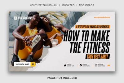 Fitness Channel YouTube Thumbnail Template – Free to Download