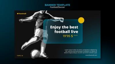 Realistic Football Banner Design Template – Free to Download