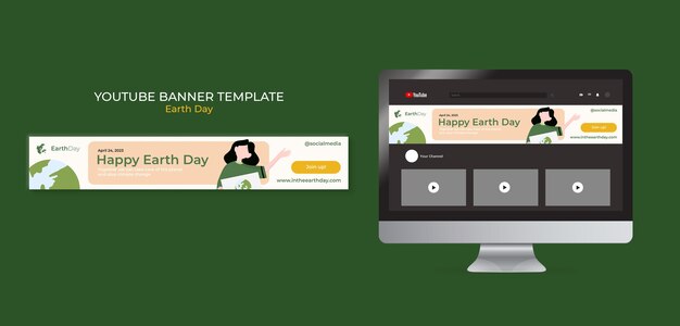 Hand Drawn Earth Day YouTube Banner – Free Download