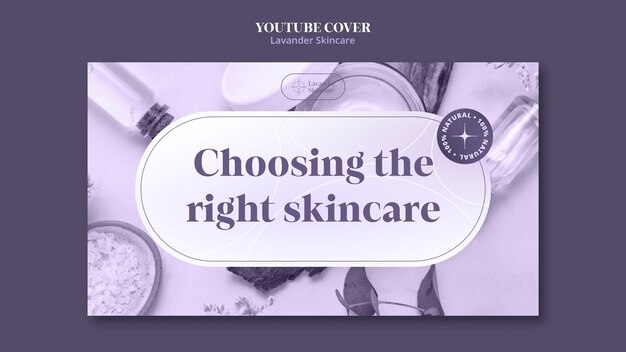 Lavender Skincare Template in Flat Design – Free Download