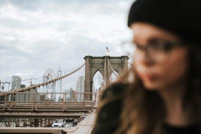 Stunning Woman on the Brooklyn Bridge, USA – Free to Download