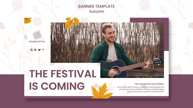 Autumn Concert Horizontal Banner Template – Free Download