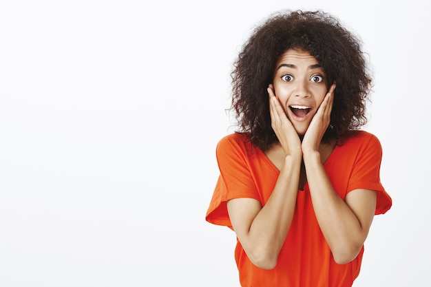 Beautiful Woman with Afro Hairstyle in Studio – Free Stock Photo, Download Free