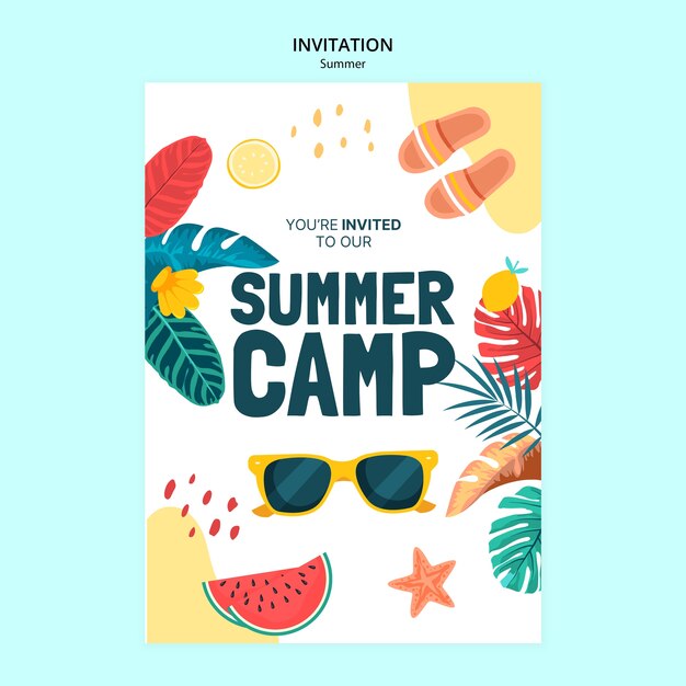 Summer Party Invitation Template – Free Download