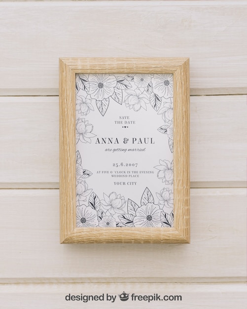 Mock Up Design in a Wooden Frame – Free Download