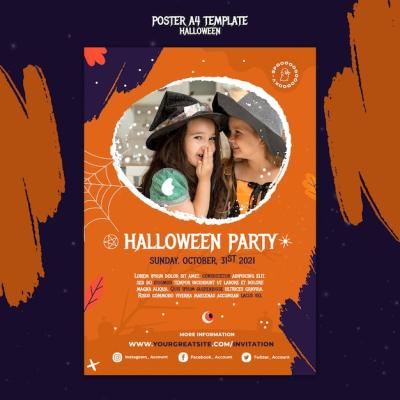 Halloween Party Print Template – Free Download, Download Free Stock Photo