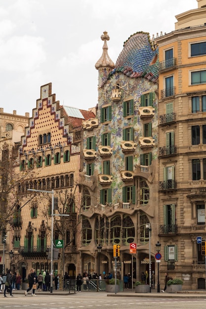 Casa Batllo and Casa Ametller Facades in Barcelona, Spain – Free Stock Photo Download