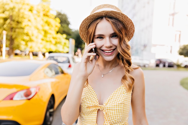 Elegant Fair-Haired Girl in Vintage Hat Enjoying a Summer Weekend – Free Stock Photo for Download