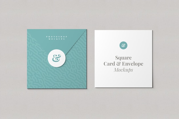 Square Card and Envelope Mockup – Free Download