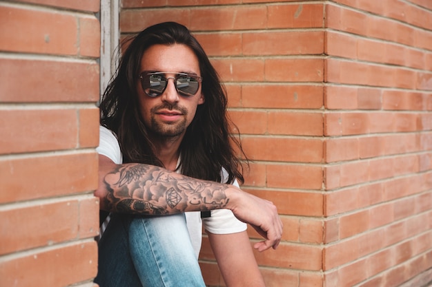 Hipster Model with Long Hair – Free Download, Free Stock Photo