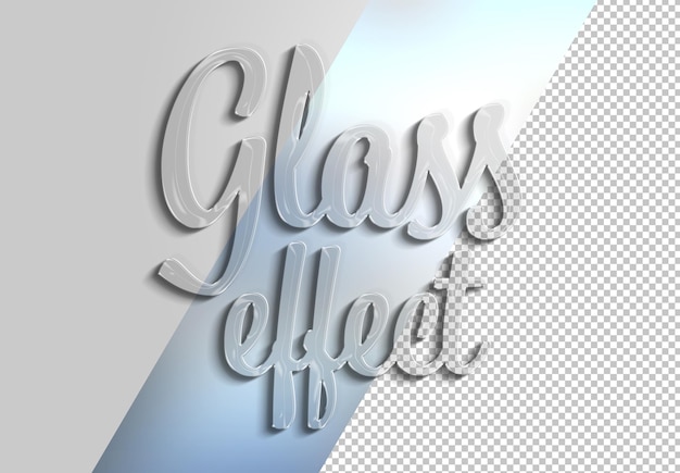 Transparent Glass 3D Text Effect Mockup – Free Download