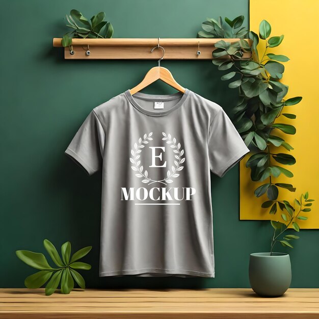 Editable PSD Clothes Hanger Mockup Design Template for T-Shirts – Free Download