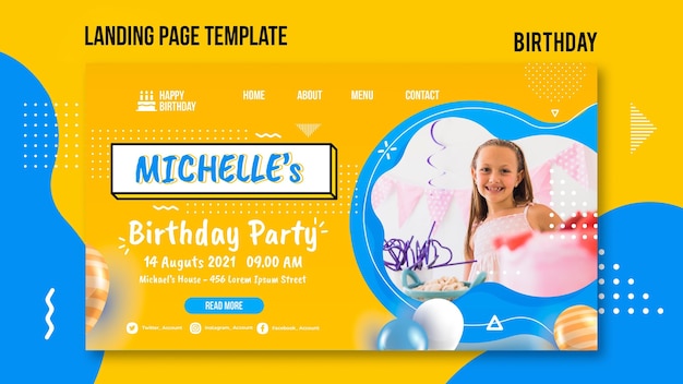 Birthday Web Template with Photo – Free Download