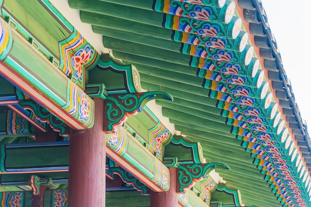 Beautiful Architecture at Gyeongbokgung Palace in Seoul City – Free Download