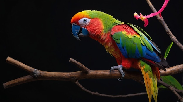 Stunning Neon Glowing Parrot in a Lush Rainforest – Free Download