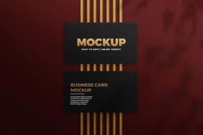 Luxury Business Card Logo Mockup with Foil Debossed Effect – Free Download